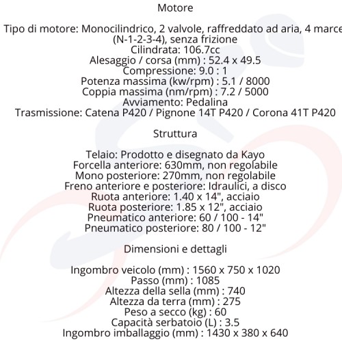 Pit Bike Kayo TSD110 14/12"...