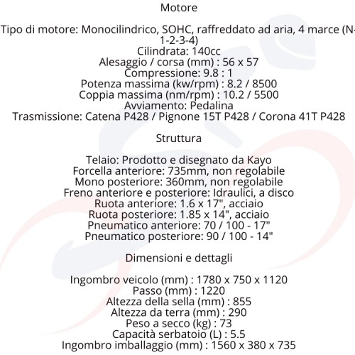 Pit Bike Kayo TT 140 con ruote 17 - 14