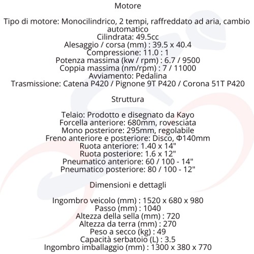 Pit Bike Kayo KT50 14/12" Automatica...