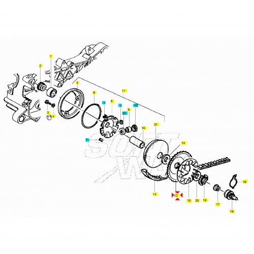 Puleggia primaria fissa Piaggio Sfera...