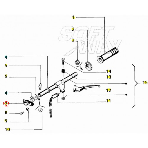 Leva tubo comando cambio Vespa FL FL2...