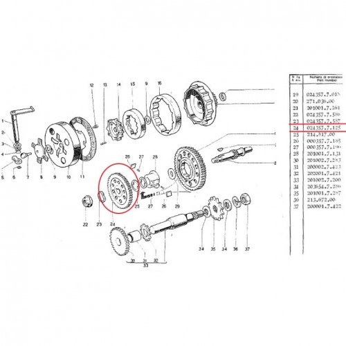 Ingranaggio condotto frizione Garelli...