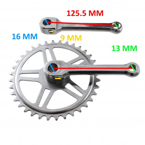Guarnitura 36 denti con chiavella...