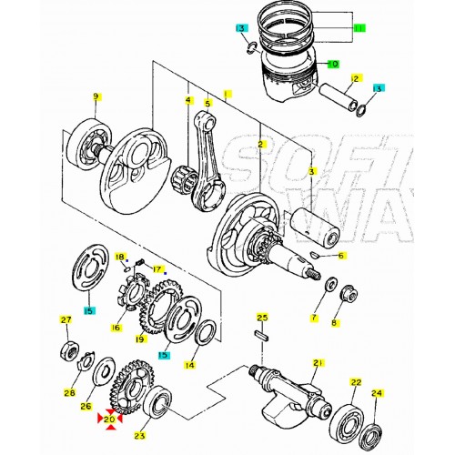Ingranaggio contralbero 44 denti...