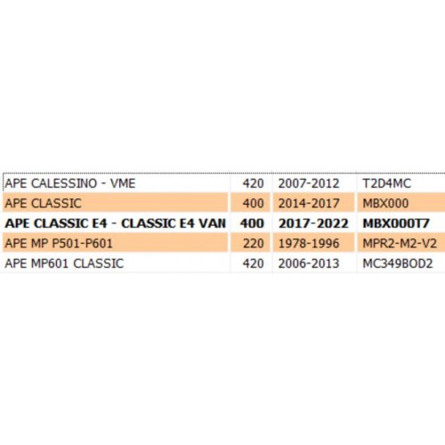 Paraspruzzi posteriore per Ape MP...
