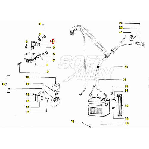 Staffa sopporto teleruttore Vespa