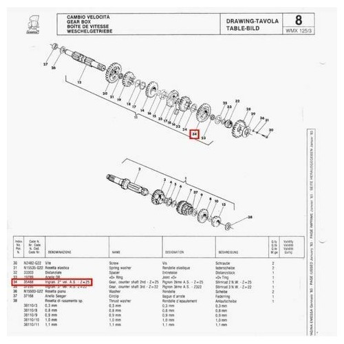 Ingranaggio cambio 2 velocita Cagiva...