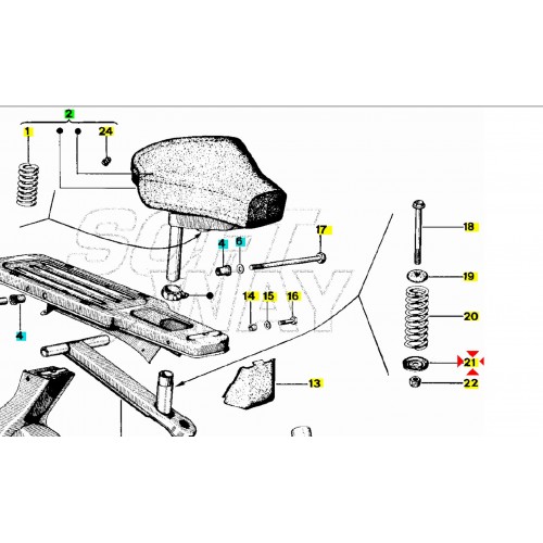 Piattello inferiore molla sella Ciao...