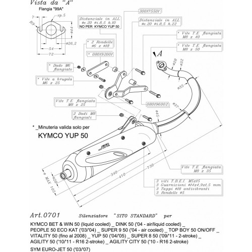 Scarico Sito 0701 Kymco 50 Agility...