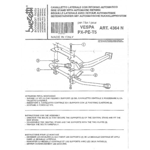 Cavalletto laterale Vespa PX PE T5