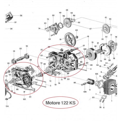 Coppia carter motore Rizzato 122...