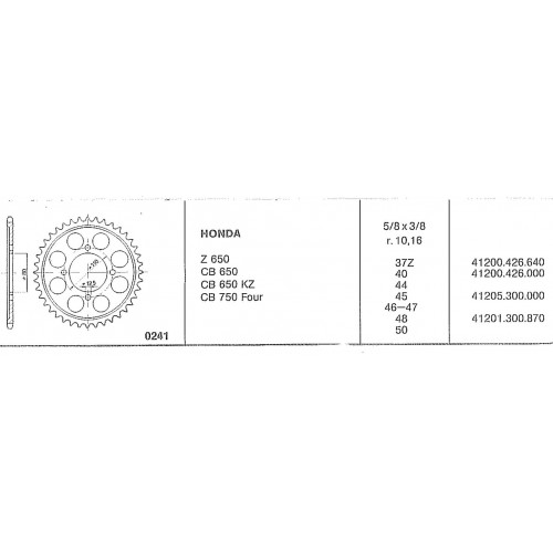 Corona per Honda Z CB da 44 denti Bea...