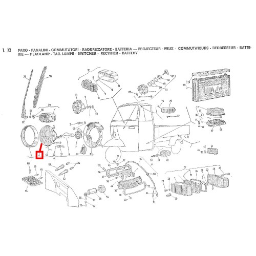 Parabola faro anteriore Siem 0845 Ape...