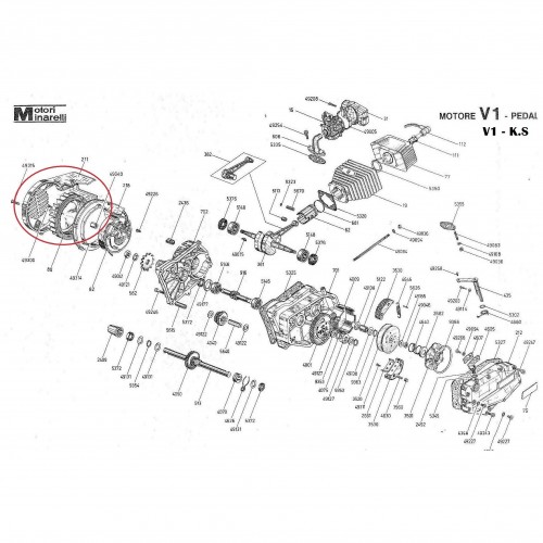 Carter destro lato volano Minarelli...