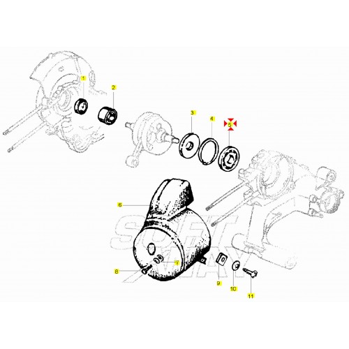 Cuscinetto sfere albero motore Vespa...