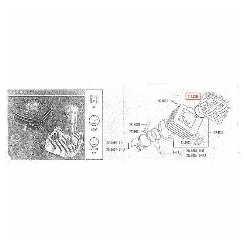 Testa cilindro Honda Bali Polini 2110248