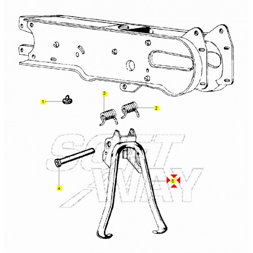 Cavalletto centrale Piaggio Grillo