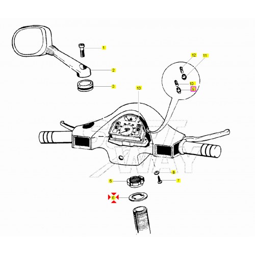 Rondella inferiore sterzo Vespa T5 FL...