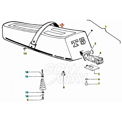 Maniglia sella Piaggio Vespa T5