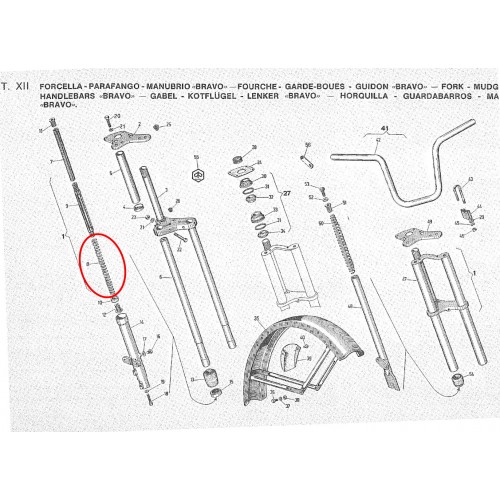 Molla inferiore forcella Bravo 1 serie