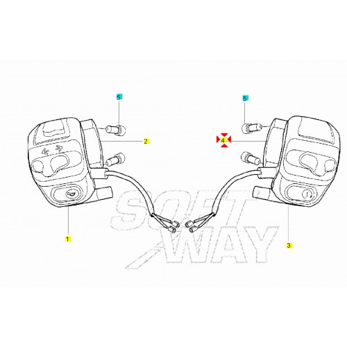 Supporto commutatore luci destro...