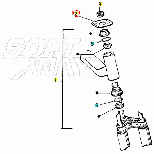 Piastra ralle sterzo Piaggio Bravo e...