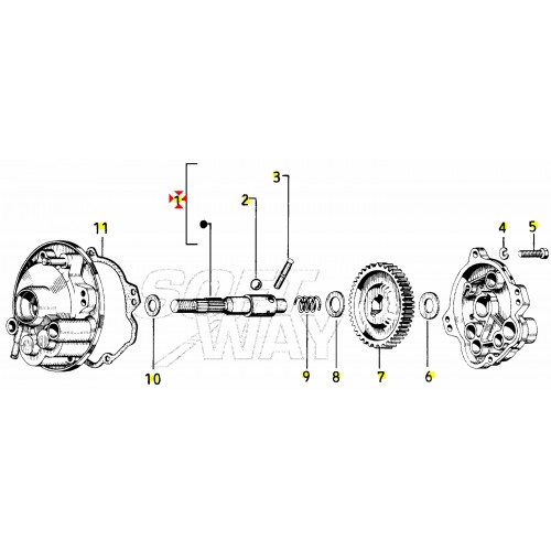 Albero ruota posteriore Piaggio Boss...