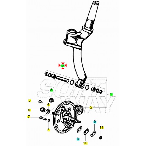 Kit revisione perno mozzo Ape Car Max...