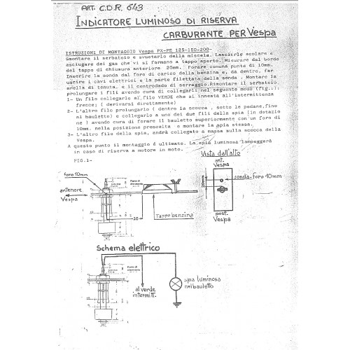 Indicatore riserva luminoso vintage...