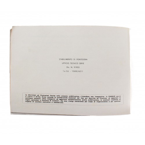 Manuale uso e manutenzione Vespa Super