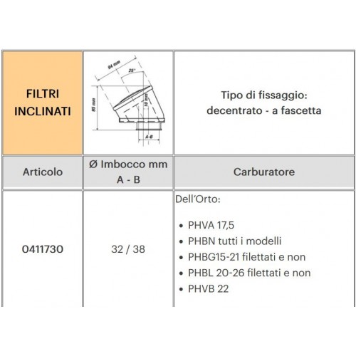 Filtro aria inclinato Malossi E13...