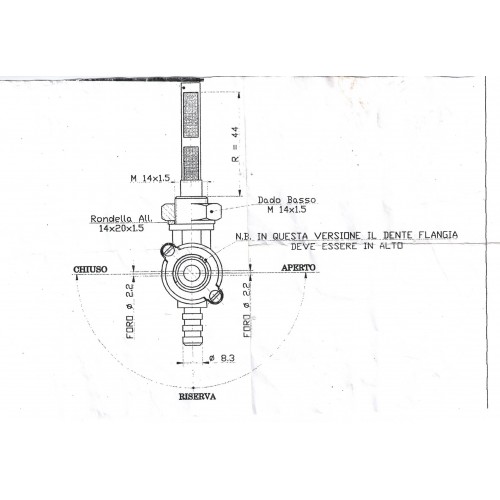 Rubinetto benzina Piaggio Vespa VNA...