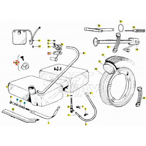 Tappo serbatoio Piaggio Ape TM P602 P703