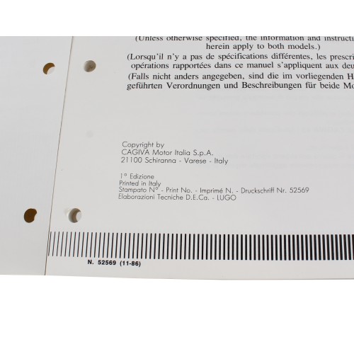 Manuale officina Cagiva Aletta Oro S1...