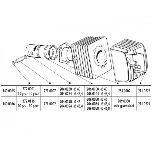 Cilindro Ciao Polini da 46 sp. 12 -...