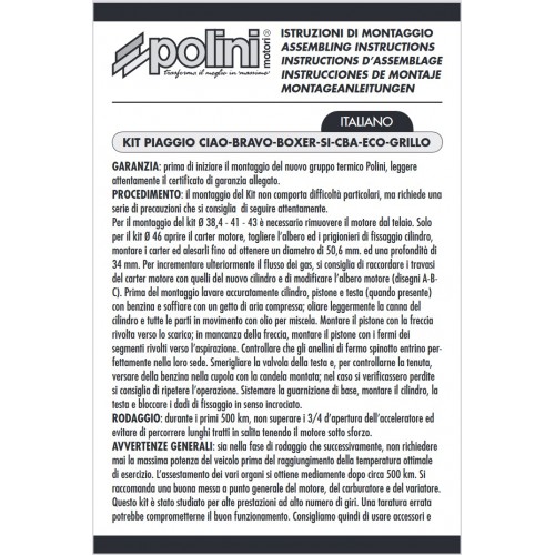 Cilindro Ciao Polini da 46 sp. 12 -...