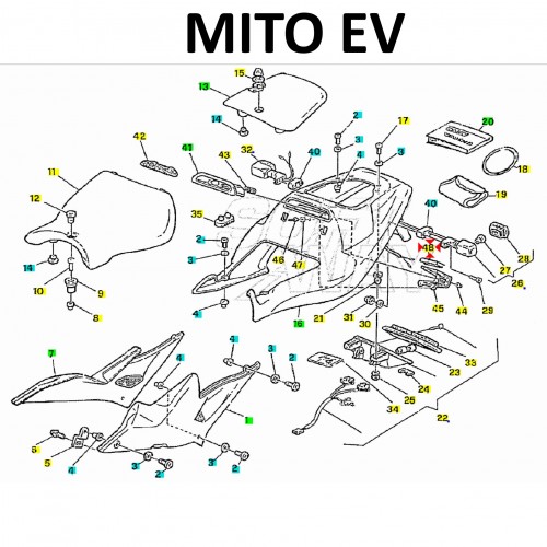 Profilo in gomma Cagiva Mito EV Roadster