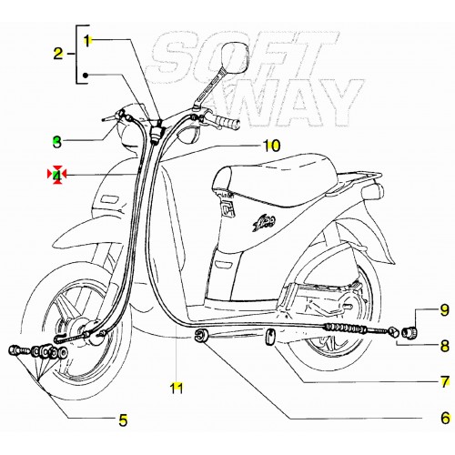 Trasmissione freno anteriore Piaggio...