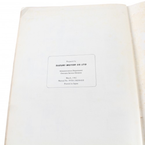 Supplemento manuale officina Suzuki...