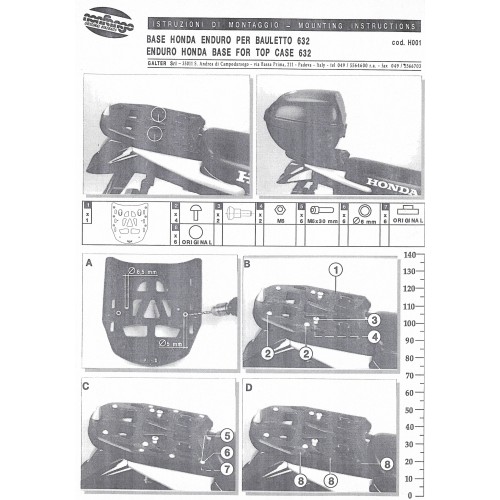 Base portabauletto Honda Enduro...