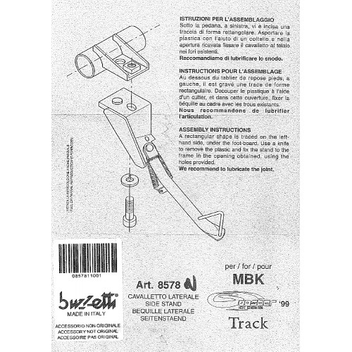 Cavalletto laterale Buzzetti MBK Track