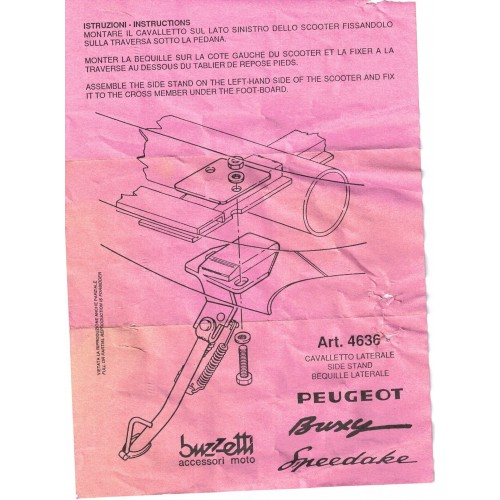 Cavalletto laterale Buzzetti Peugeot...