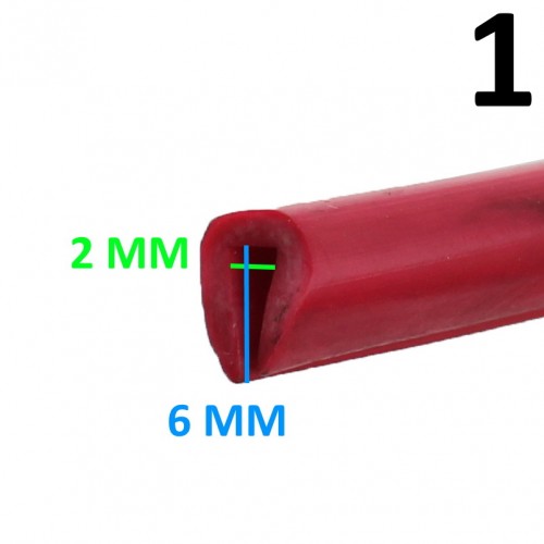 Profilo in gomma larghezza 2 mm...
