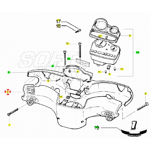 Coprimanubrio posteriore Gilera Stalker