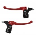 Coppia leve freno manubrio ciclomotori rosse