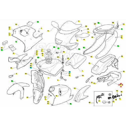 Codone sinistro e destro Aprilia RS 50