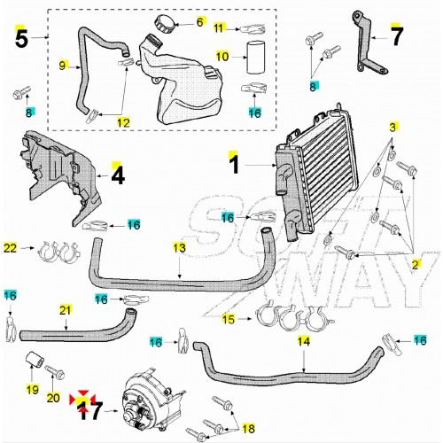 Kit pompa acqua Peugeot Jet Force e...