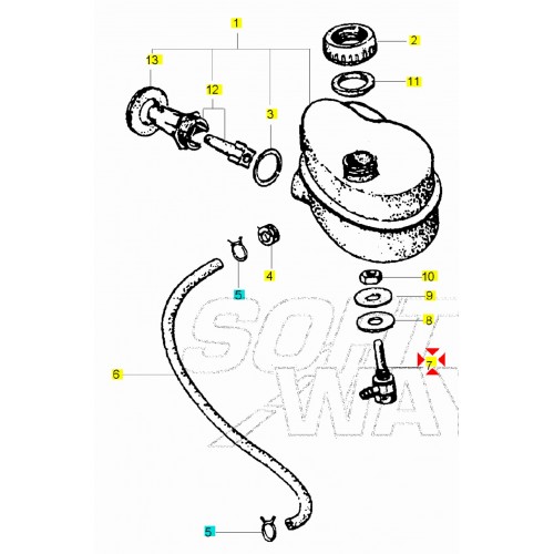 Raccordo serbatoio olio Vespa PX 156038