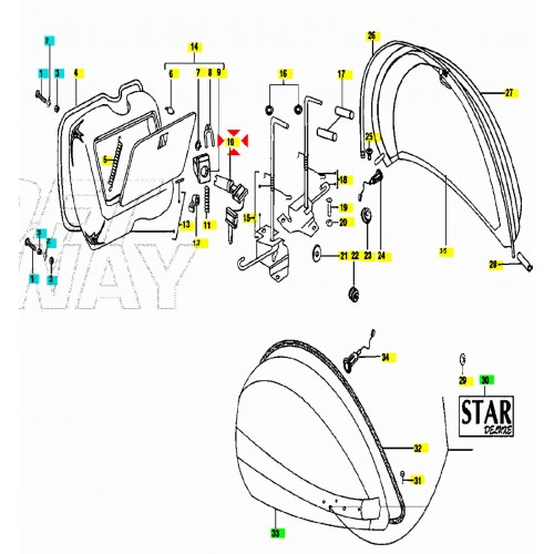 Tris serrature bloccasterzo LML Star...