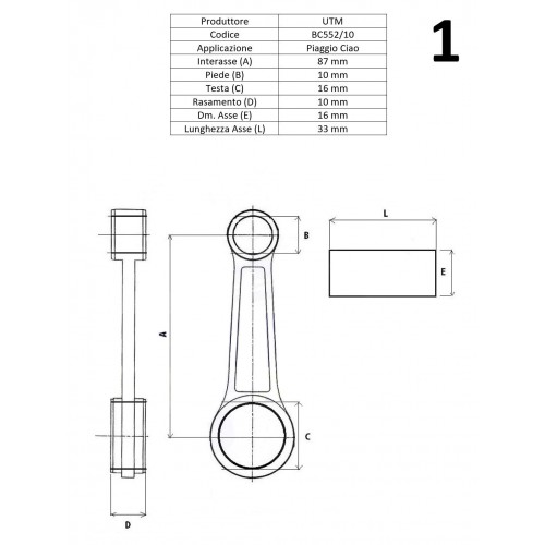 Biella per albero motore Ciao